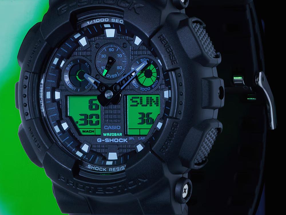 Reloj de Cuarzo G-SHOCK Casio Classic, Resina, Negro, GA-100BEG-1AER