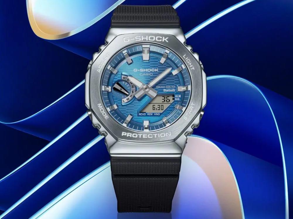 Reloj de Cuarzo G-SHOCK Casio G-Steel, Azul, 49.3mm × 44.4mm, GBM-2100A-2BER