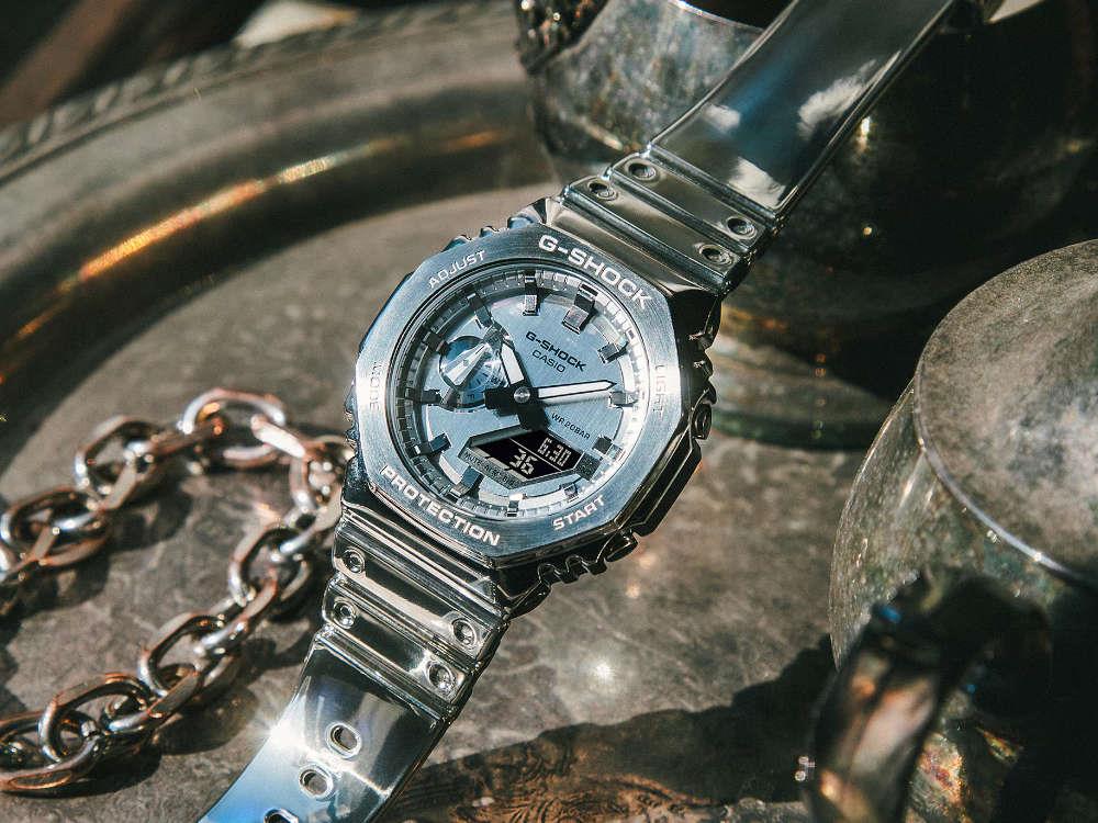 Reloj de Cuarzo G-SHOCK Casio G-Steel, Plata, 49.3mm × 44.4mm, GM-2100YM-8AER