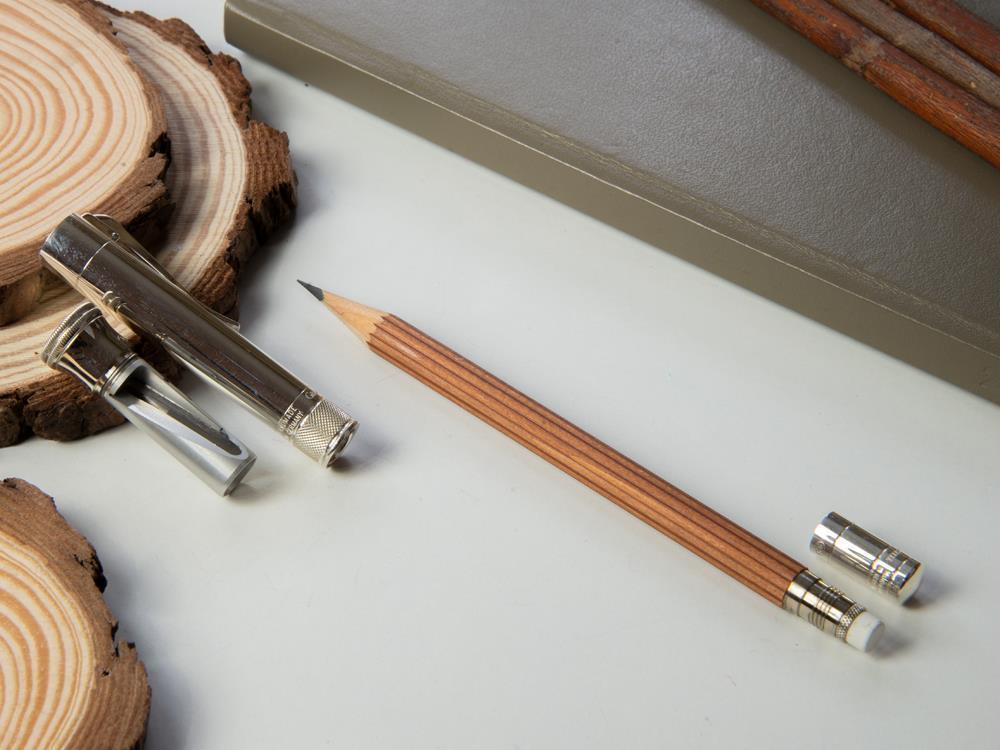 Lápiz Perfecto Graf von Faber-Castell, Madera de cedro, Adornos en Plata 925