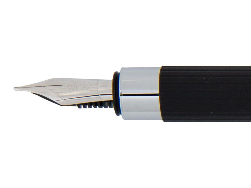 Estilográfica Graf von Faber-Castell Tamitio, Metal, Acanalado, Negro