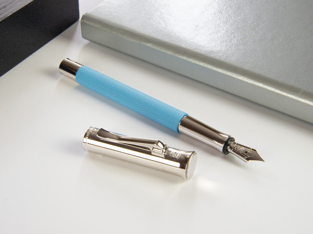 Estilográfica Graf von Faber-Castell Guilloche Gulf Blue, Resina, azul