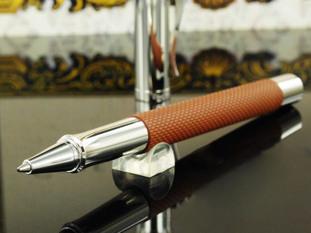 Roller Graf von Faber-Castell Guilloche, Resina preciosa, Coñac, 146515
