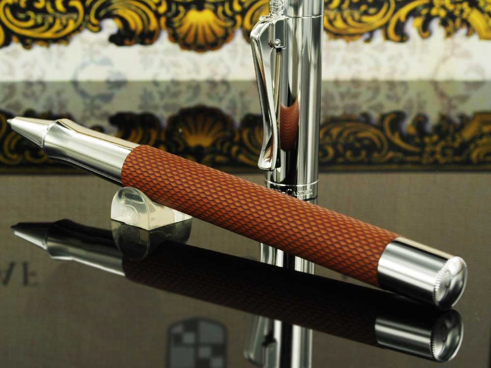 Roller Graf von Faber-Castell Guilloche, Resina preciosa, Coñac, 146515