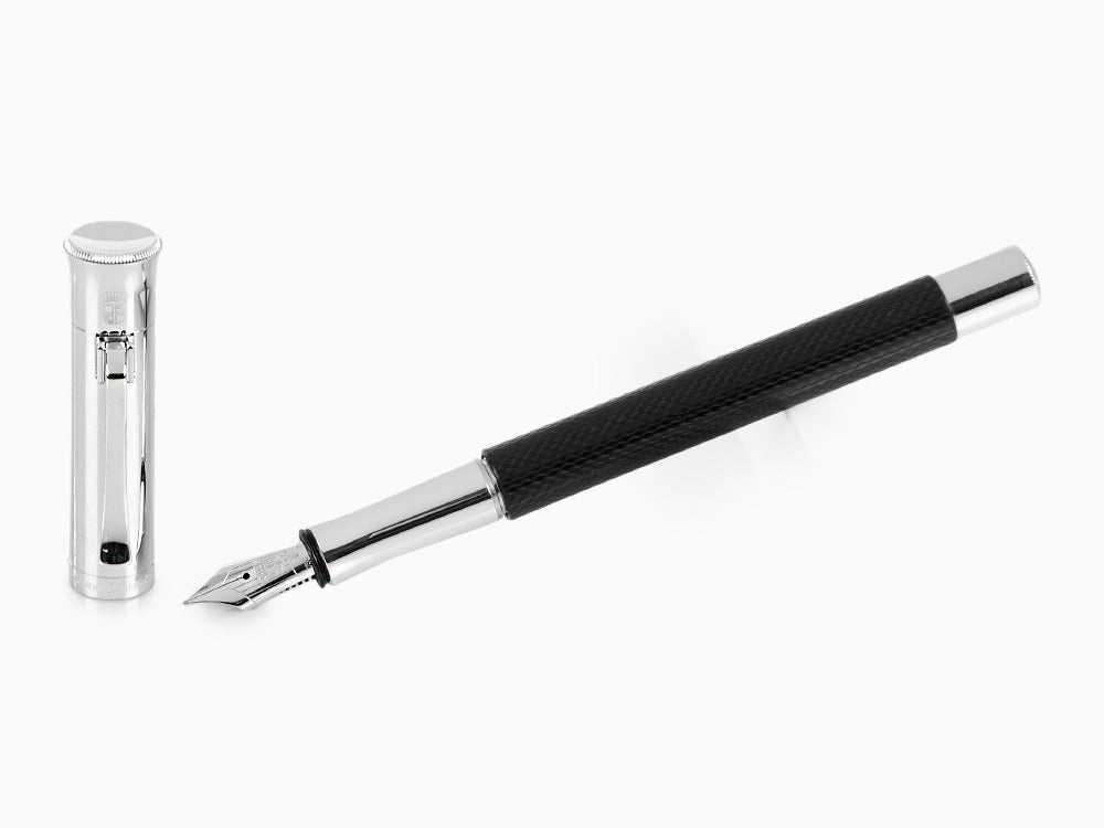 Estilográfica Graf von Faber-Castell Guilloche, Resina preciosa, Negro