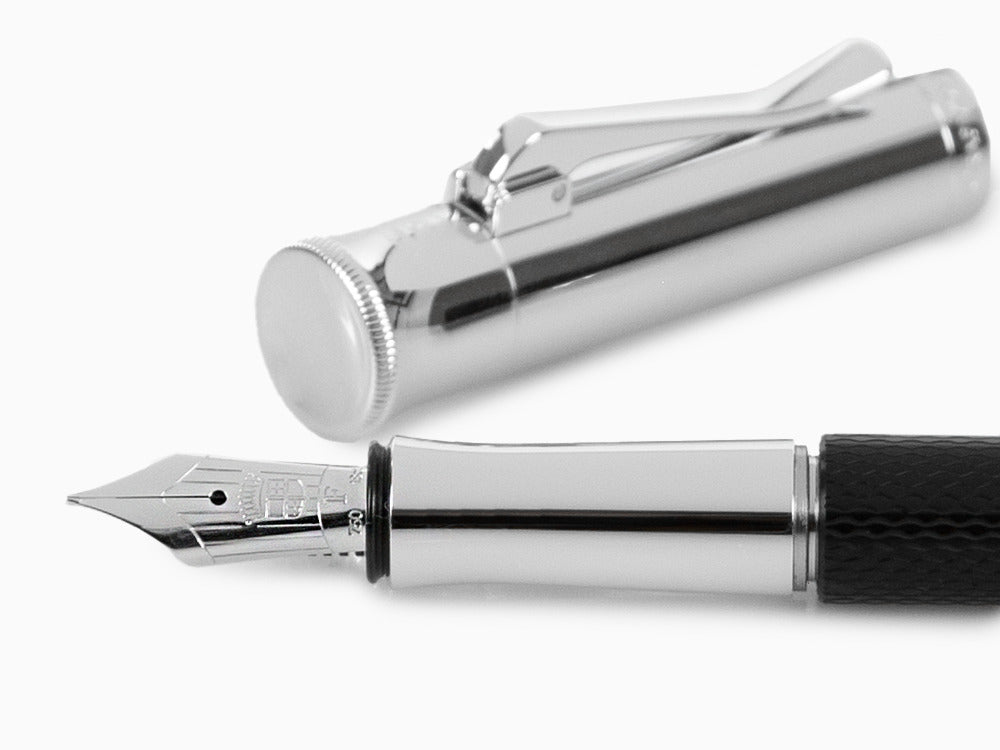 Estilográfica Graf von Faber-Castell Guilloche, Resina preciosa, Negro