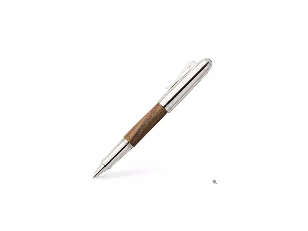 Roller Graf von Faber-Castell Magnum, Madera de nogal, Platino, 146388