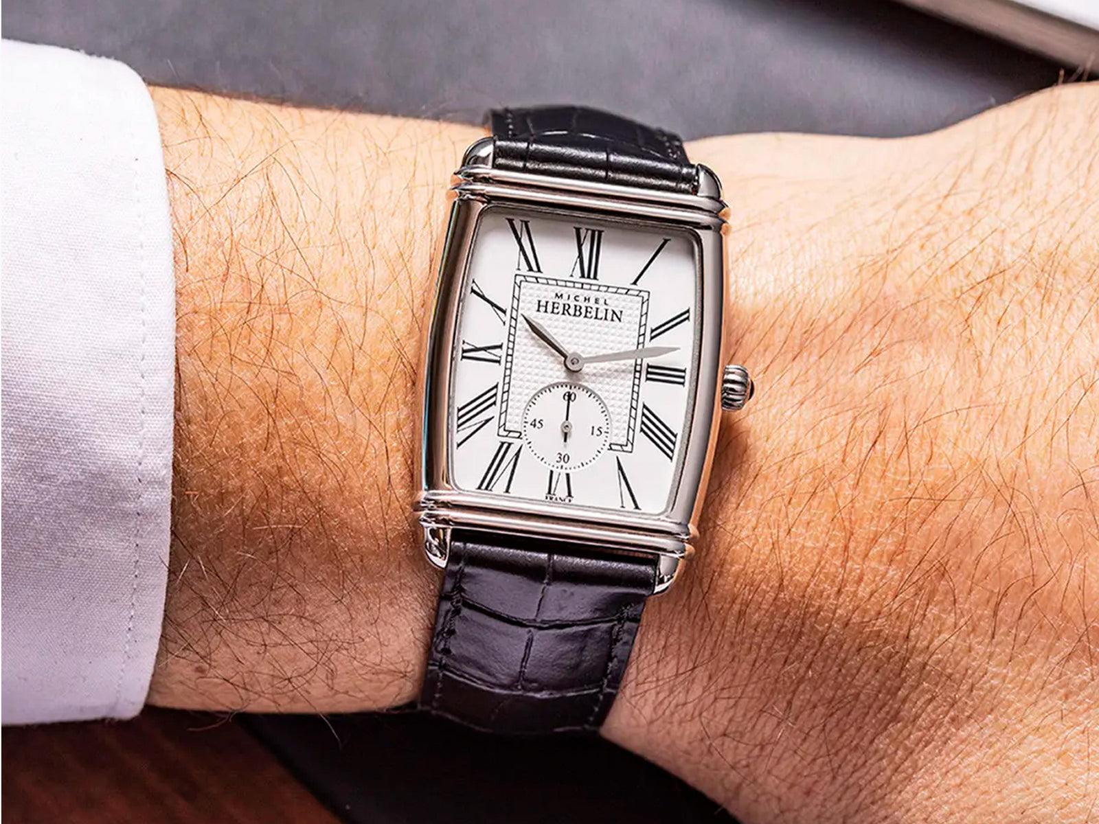 Reloj de Cuarzo Herbelin Art Déco Tonneau, Plateado, 30 mm, 10638AP08