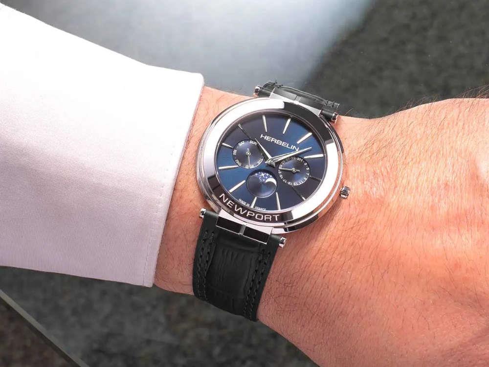 Reloj de Cuarzo Herbelin Newport Slim Phase De Lune, 41.5 mm, 12722AP15