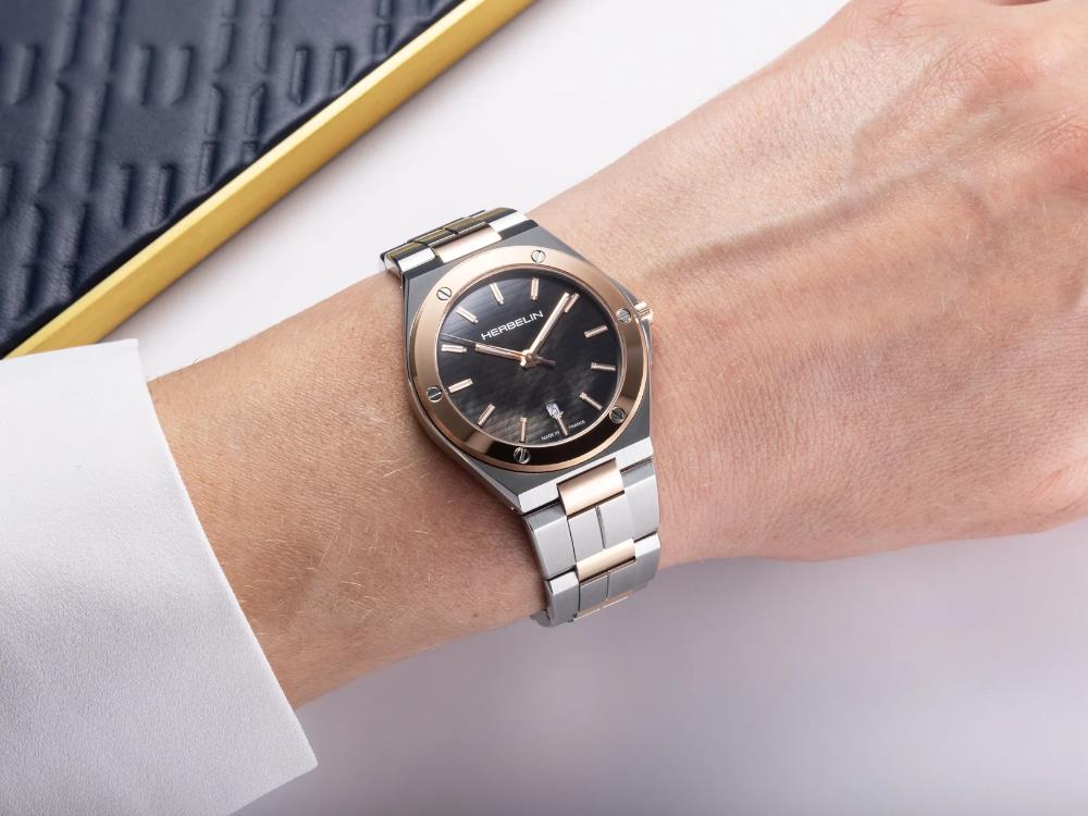 Reloj de Cuarzo Herbelin Cap Camarat, Acero Inoxidable, Negro, 33 mm, 14545BTR49