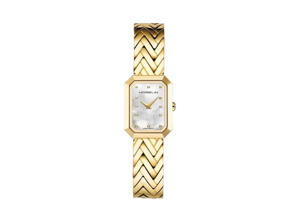 Reloj de Cuarzo Herbelin Octogone, Acero Inoxidable, Blanco, 22 mm, 17446BP19
