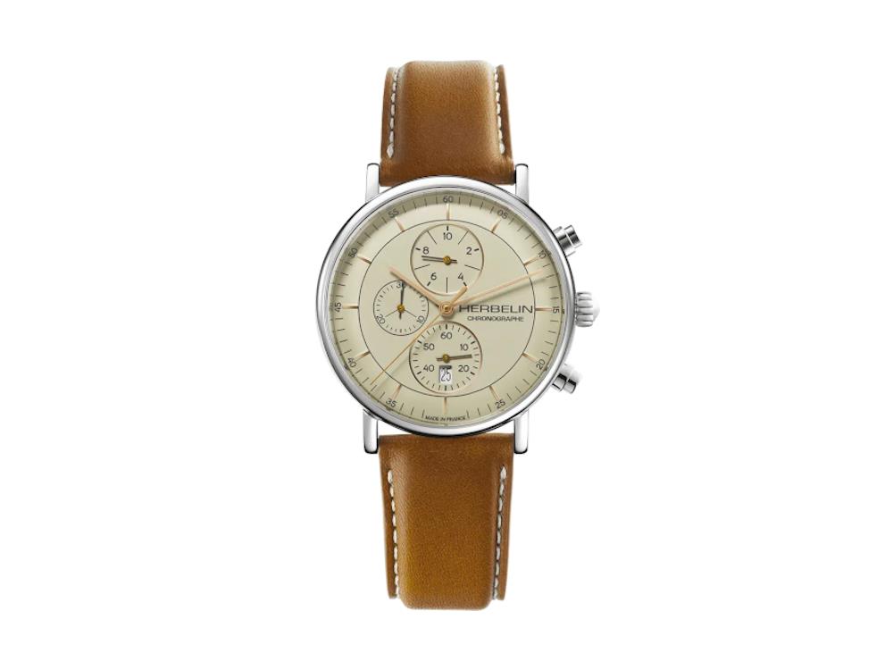 Reloj de Cuarzo Herbelin Inspiration, Acero Inoxidable 316L, Crema,35647AP12GD