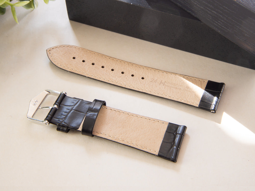 Correa Hirsch Piel con gofrado exótico Louisianalook, 24 mm, 03427050-2-24