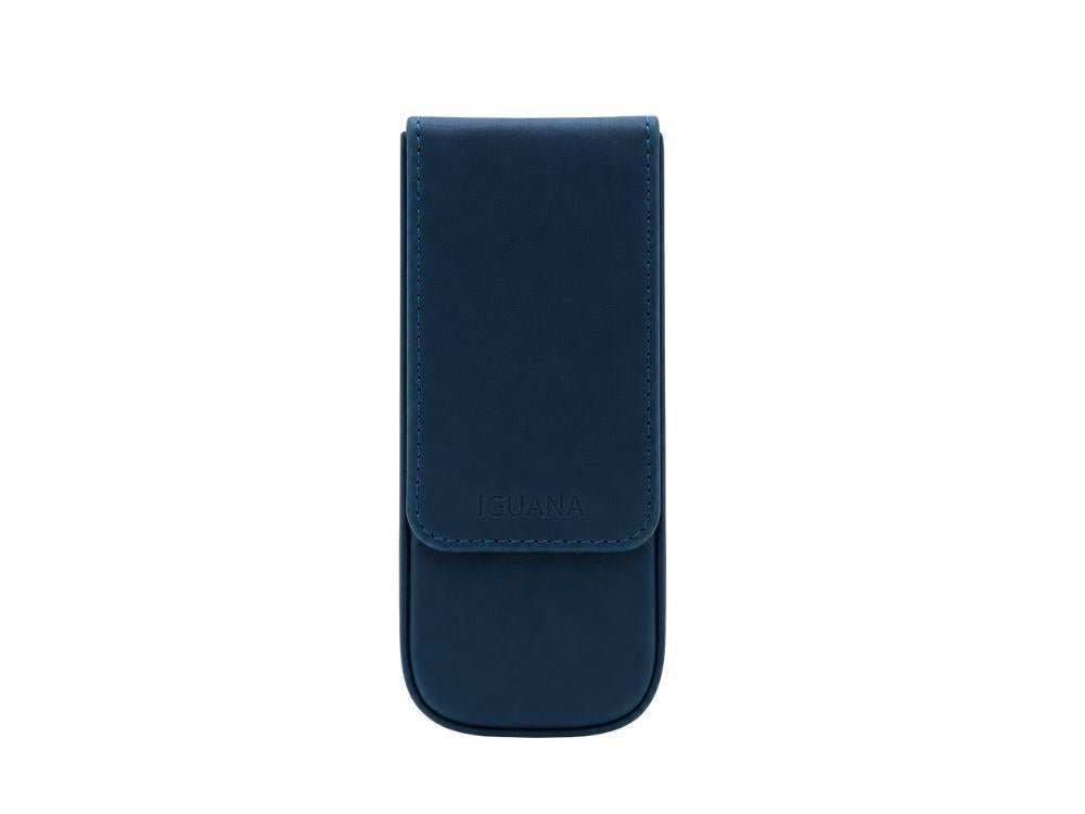 Estuche Iguana Azul para 3 piezas de escritura, PEN-CASE-BLUE-3