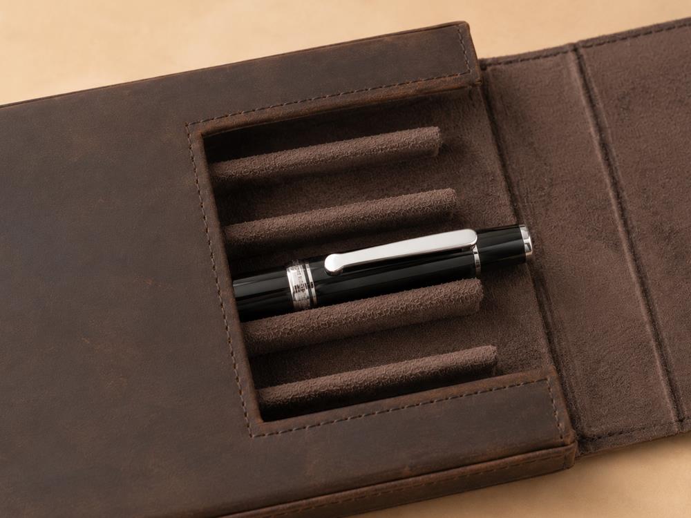 Estuche Iguana Marrón 6, PEN-CASE-BROWN-6