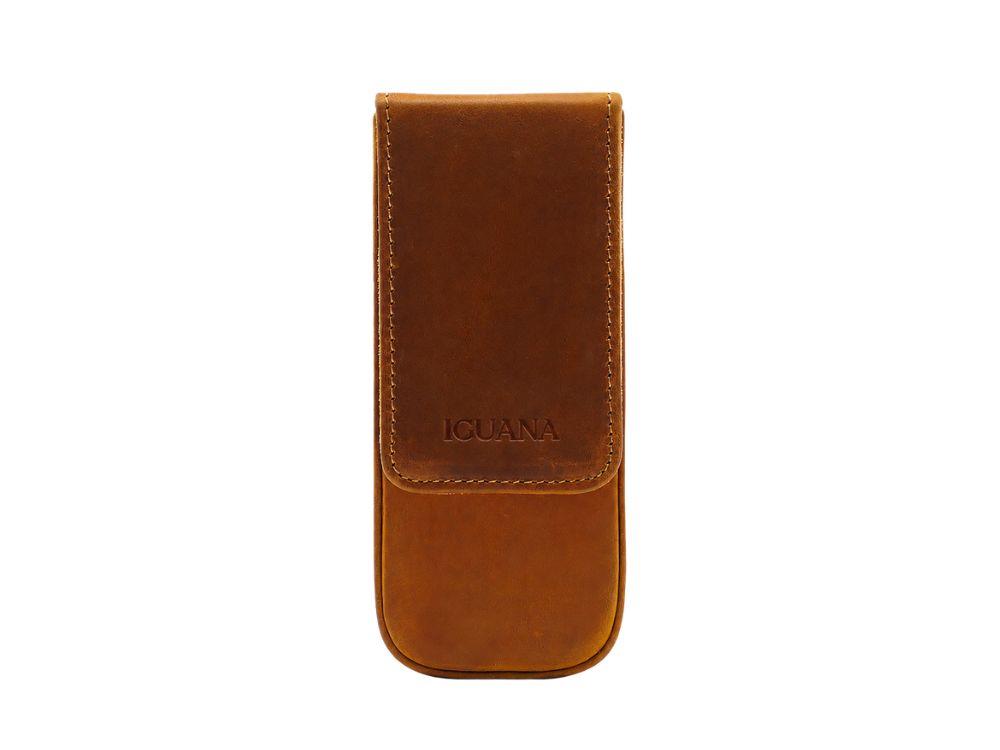 Estuche Iguana Camel para 3 piezas de escritura, PEN-CASE-CAMEL-3