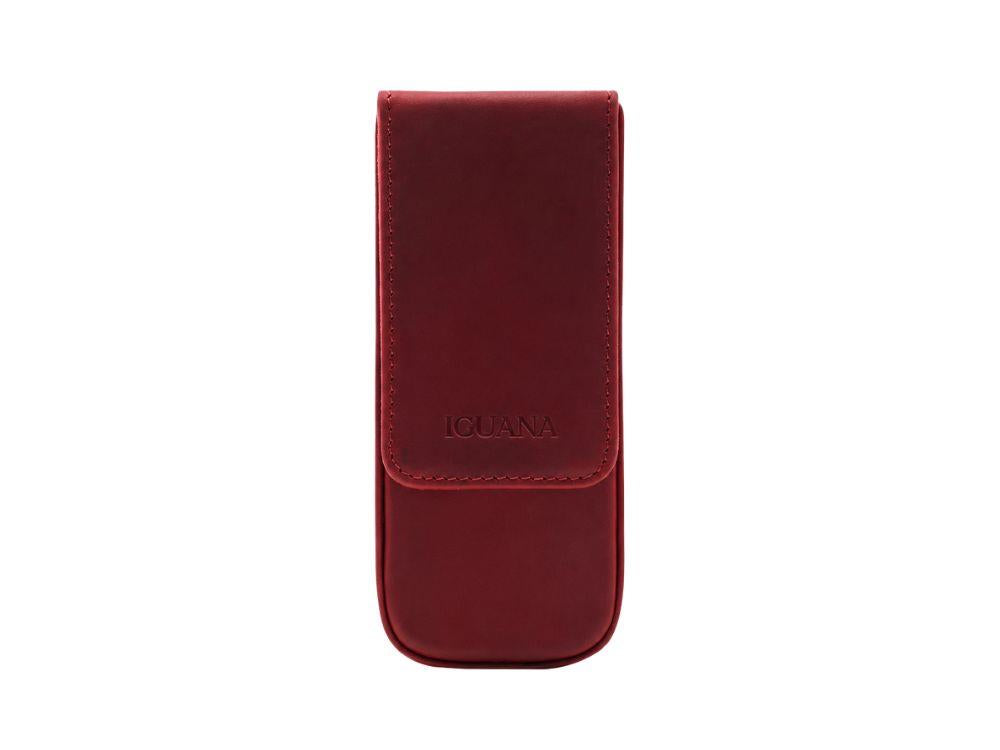 Estuche Iguana Rojo para 3 piezas de escritura, PEN-CASE-RED-3