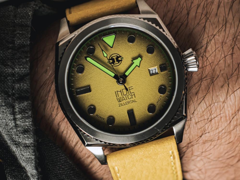 Reloj Automático Indie Watch Zillertal, Amarillo, 40 mm, 163S