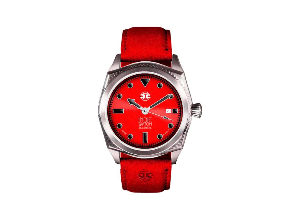 Reloj Automático Indie Watch Zillertal, Rojo, 40 mm, 163T