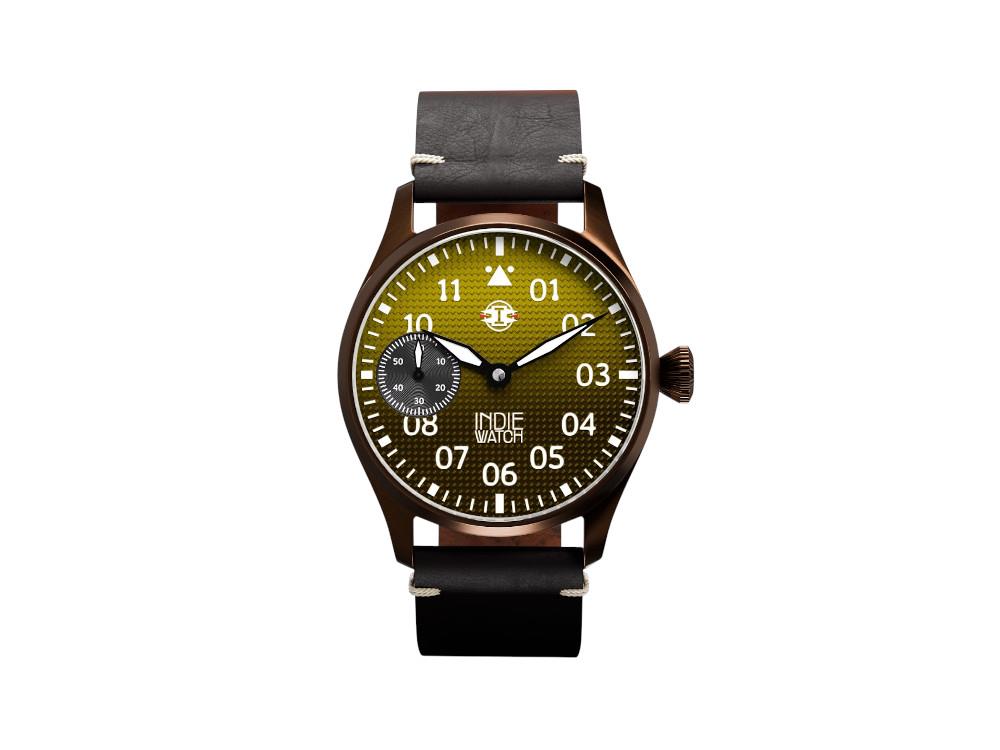 Reloj Automático Indie Watch Swell, PVD Bronce, Amarillo, 42 mm, 257BB