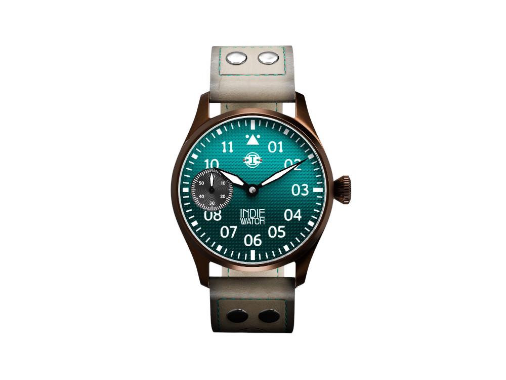 Reloj Automático Indie Watch Swell, PVD Bronce, Azul Celeste , 42 mm, 257HB