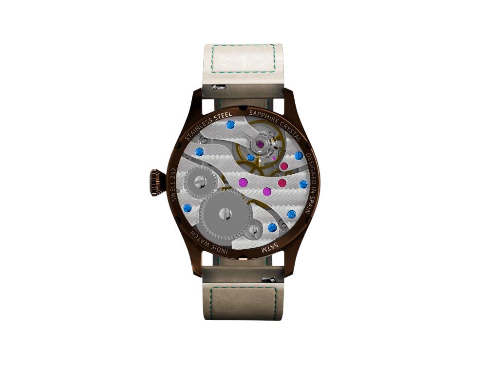 Reloj Automático Indie Watch Swell, PVD Bronce, Azul Celeste , 42 mm, 257HB