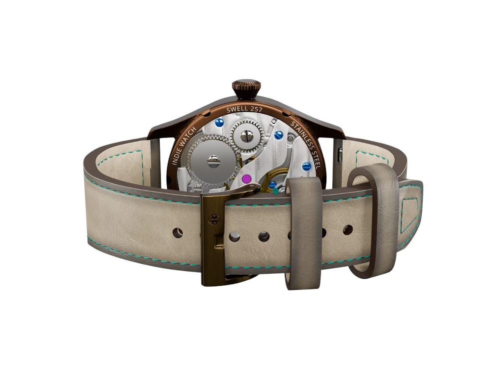Reloj Automático Indie Watch Swell, PVD Bronce, Azul Celeste , 42 mm, 257HB