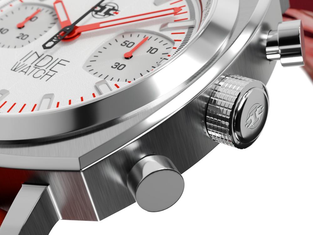 Reloj de Cuarzo Indie Watch Strum, Blanco, 42 mm, Cronógrafo, 521R