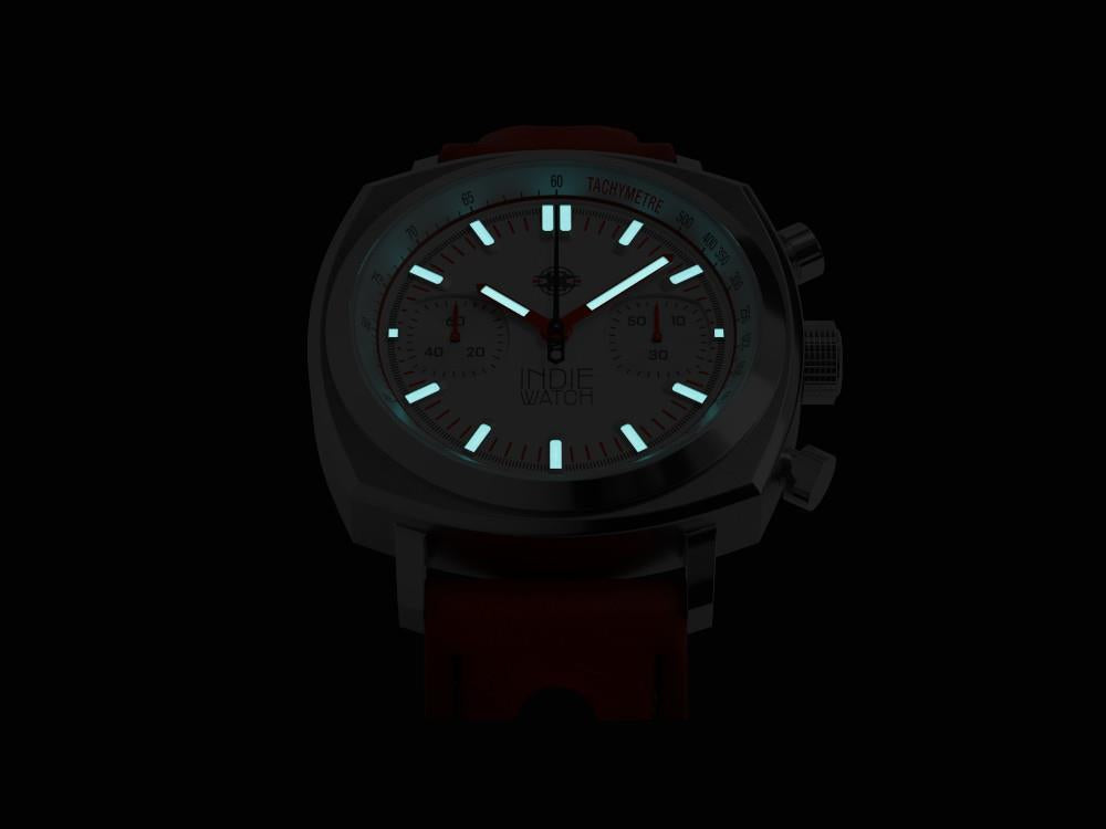 Reloj de Cuarzo Indie Watch Strum, Blanco, 42 mm, Cronógrafo, 521R