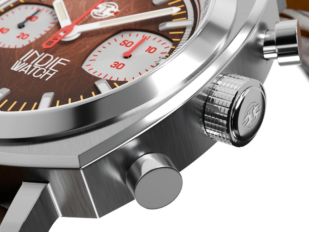 Reloj de Cuarzo Indie Watch Strum, Marrón, 42 mm, Cronógrafo, 521S