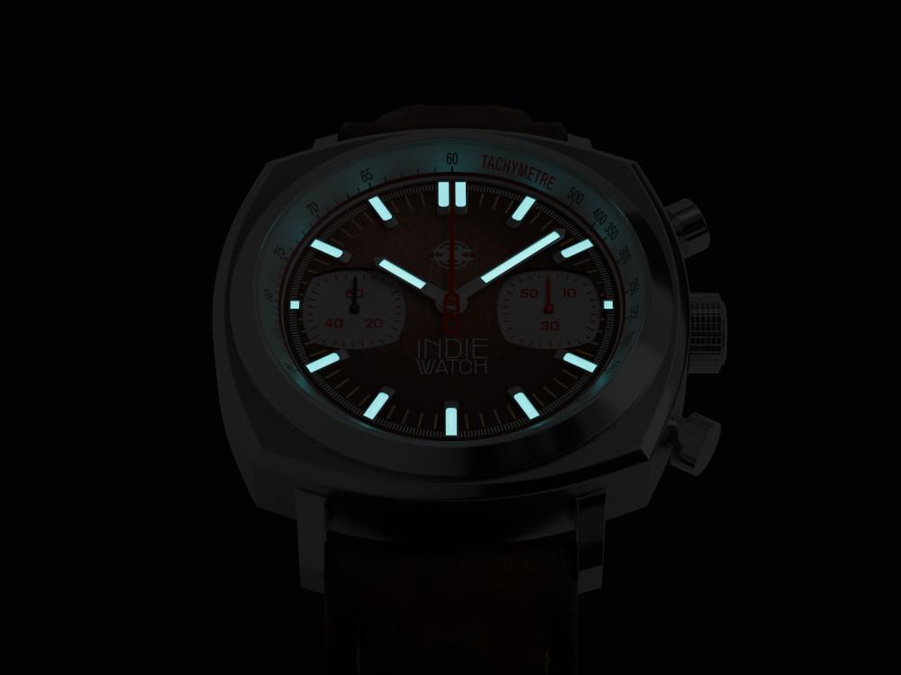 Reloj de Cuarzo Indie Watch Strum, Marrón, 42 mm, Cronógrafo, 521S