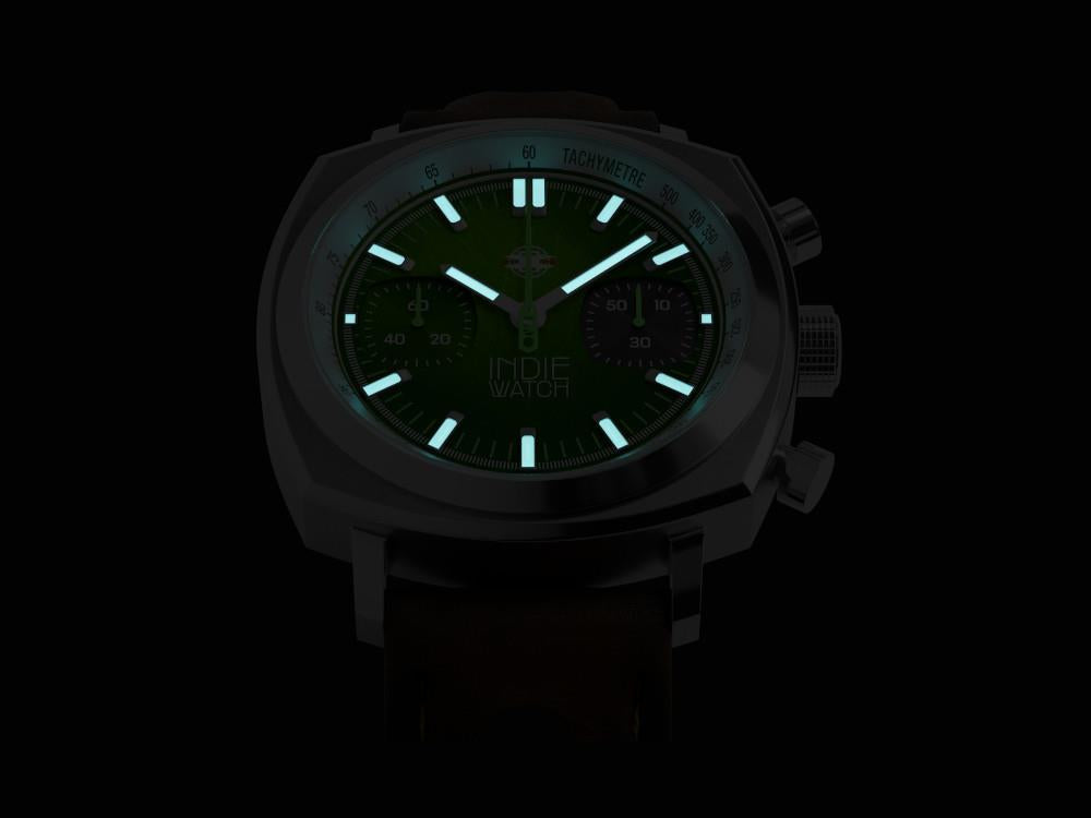 Reloj de Cuarzo Indie Watch Strum, Verde, 42 mm, Cronógrafo, 521W