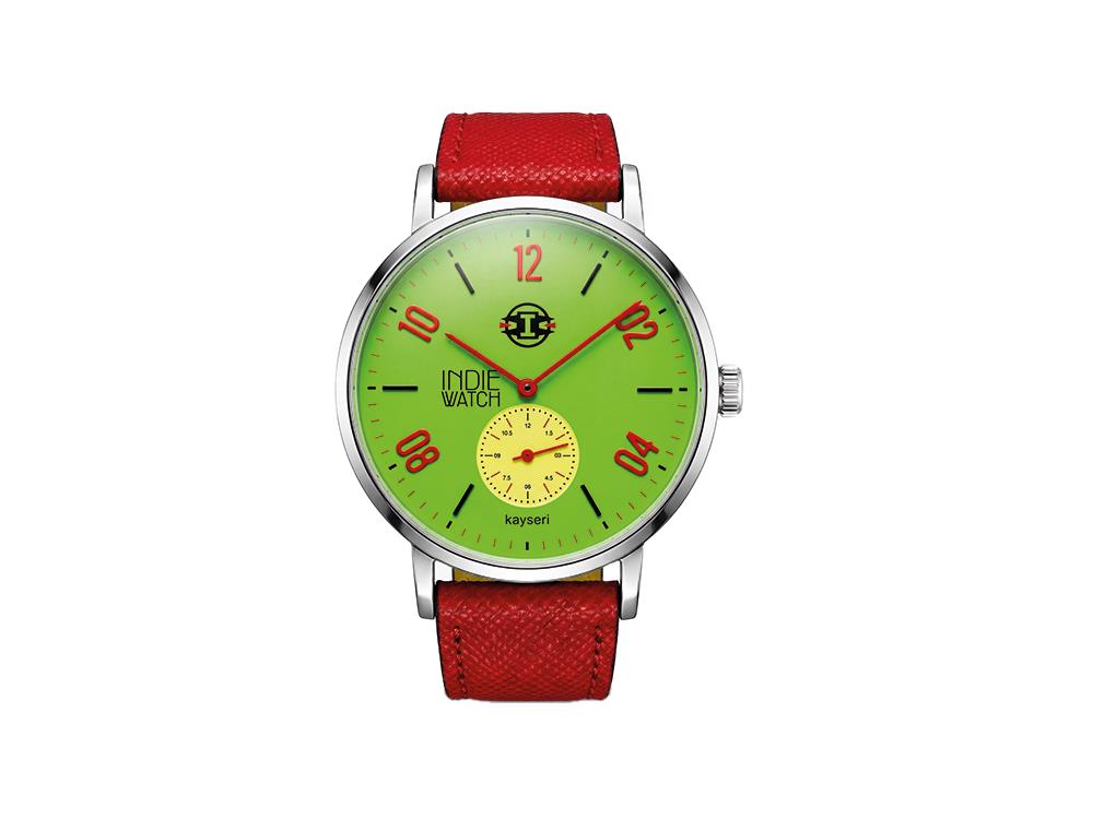 Reloj de Cuarzo Indie Watch Kayseri, Acero Inoxidable 316L, Verde, 38 mm, 76F