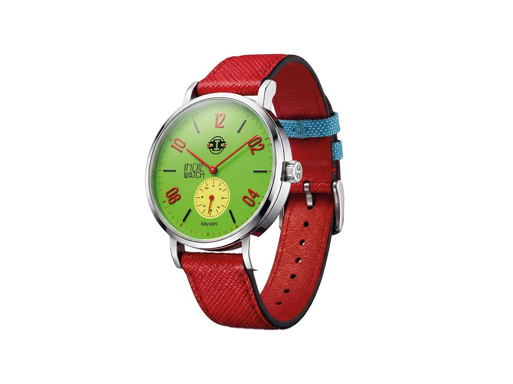 Reloj de Cuarzo Indie Watch Kayseri, Acero Inoxidable 316L, Verde, 38 mm, 76F