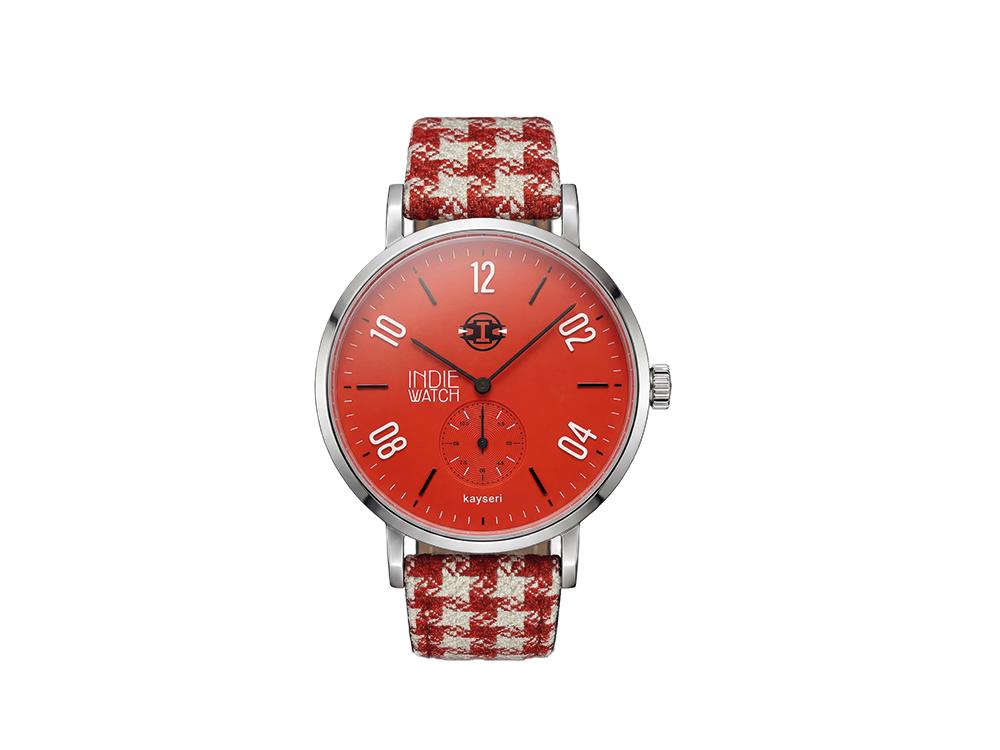 Reloj de Cuarzo Indie Watch Kayseri, Acero Inoxidable 316L, Rojo, 38 mm, 76Q
