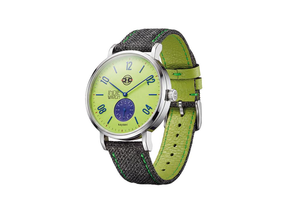 Reloj de Cuarzo Indie Watch Kayseri, Acero Inoxidable 316L, Verde, 38 mm, 76W
