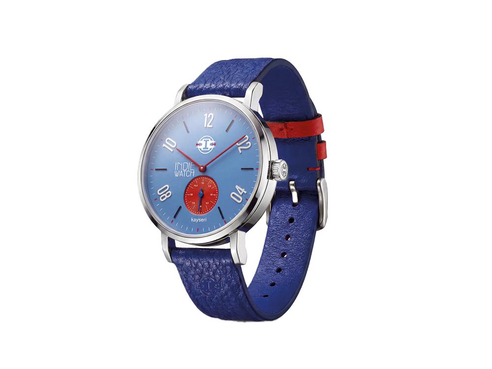 Reloj de Cuarzo Indie Watch Kayseri, Acero Inoxidable 316L, Azul, 38 mm, 76X