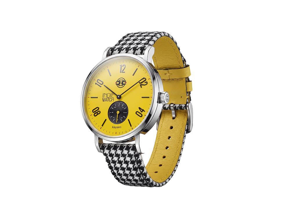 Reloj de Cuarzo Indie Watch Kayseri, Acero Inoxidable 316L, Amarillo, 38 mm, 76Z