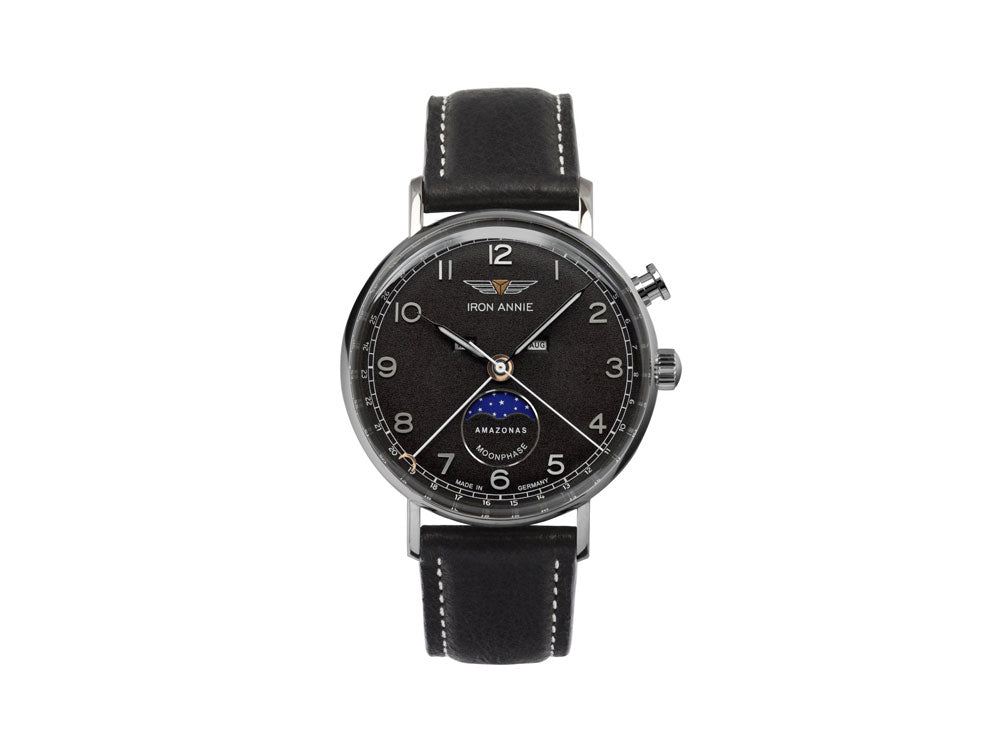 Reloj de Cuarzo Iron Annie Amazonas Impression Moonphase, Negro, 41 mm,  5976-2