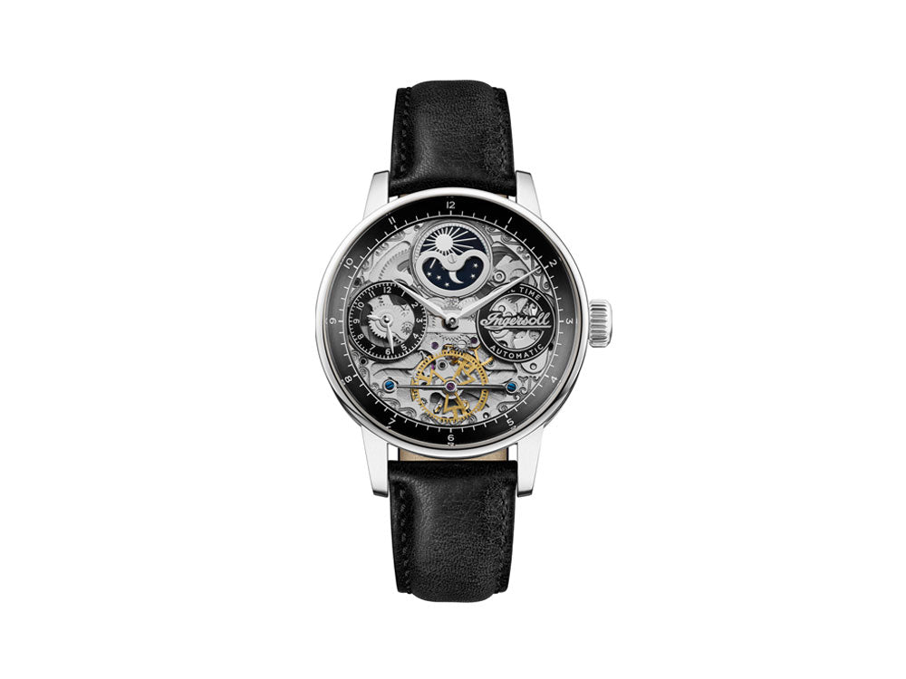 Reloj Automático Ingersoll Jazz, 44 mm, Negro, Fase lunar, GMT, I07701