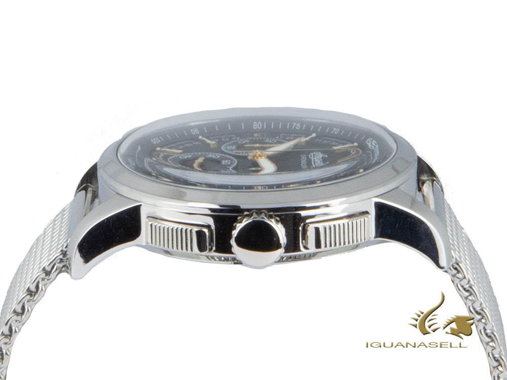 Reloj de Cuarzo Ingersoll Regent, Cronógrafo, Negro, Malla milanesa, I00103