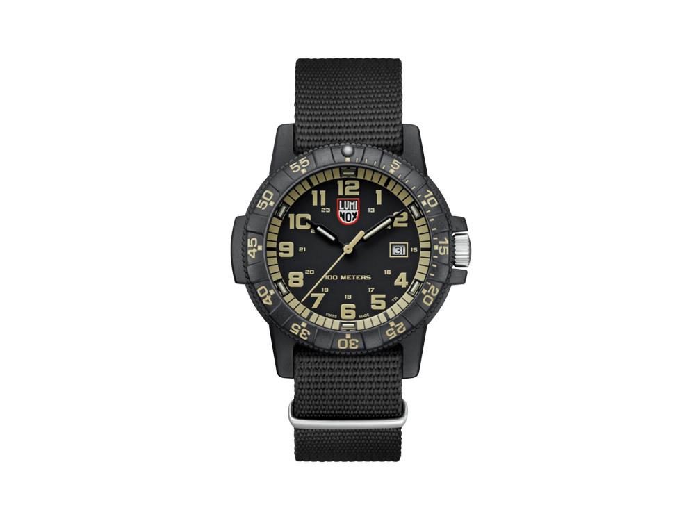 Reloj de Cuarzo Luminox Sea Turtle Giant, Negro/Beige, Carbono, 44 mm, 10 atm