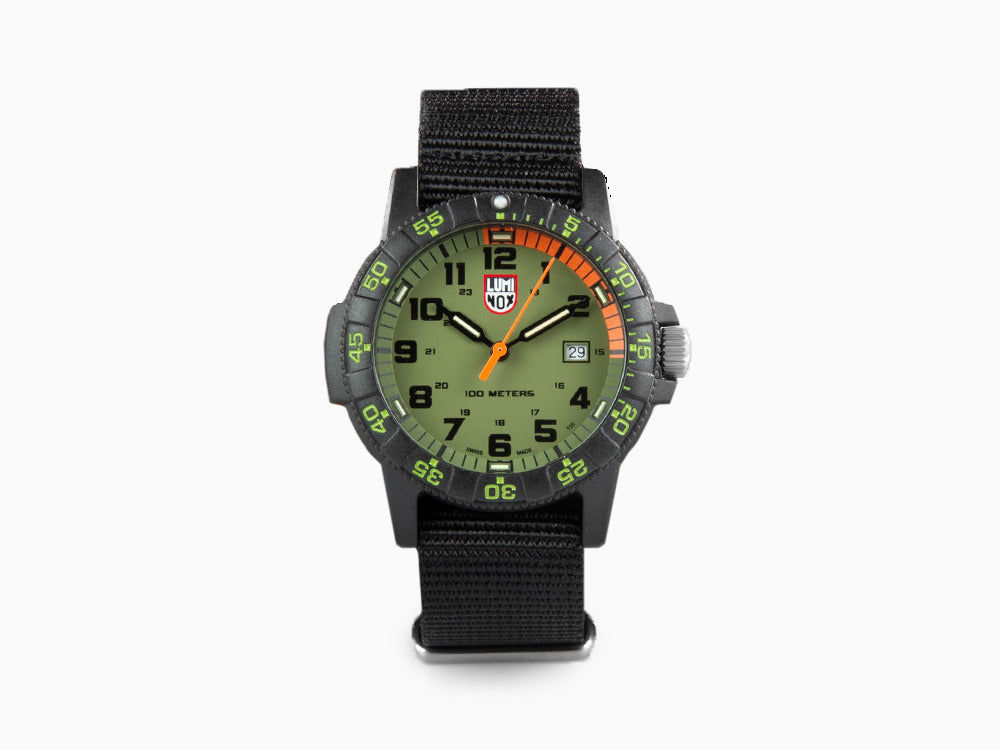 Reloj de Cuarzo Luminox Sea Turtle Giant, Verde, Carbono, 44 mm, 10 atm, Día