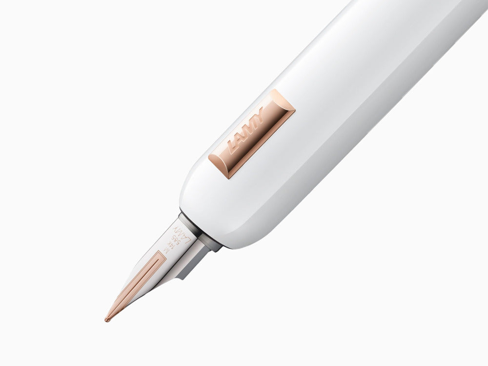 Pluma Estilográfica Lamy Dialog CC, Laca, Blanco, Oro Rosa, 1234405
