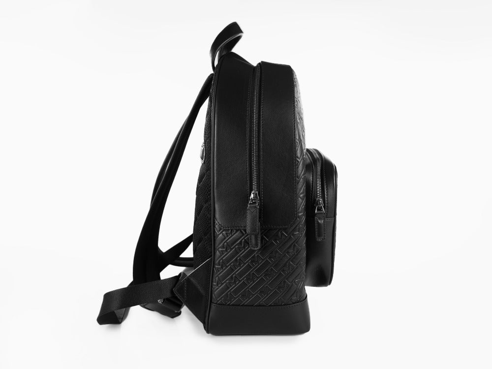 Mochila Montblanc M Gram 4810, Piel, Piel, Negro, Cremallera, 128618