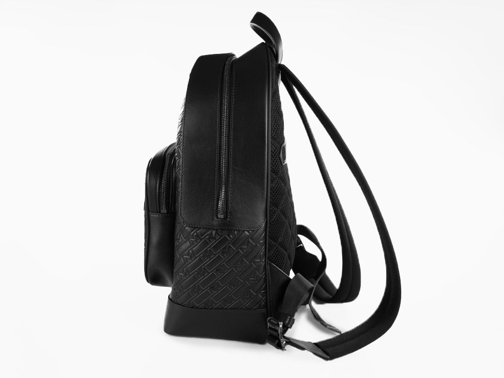 Mochila Montblanc M Gram 4810, Piel, Piel, Negro, Cremallera, 128618