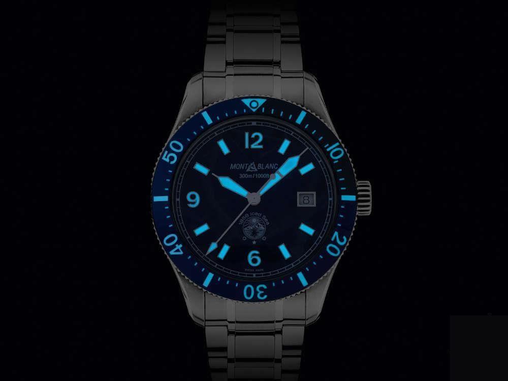 Reloj Automático Montblanc 1858 Iced Sea, Cerámica, Azul, 41 mm, 129369