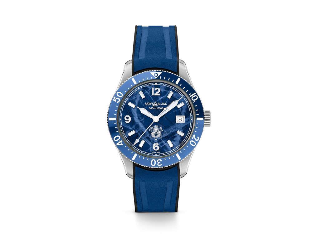 Reloj Automático Montblanc 1858 Iced Sea, Cerámica, Azul, 41 mm, 129370