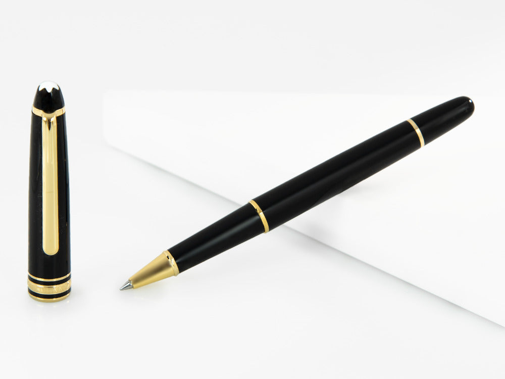 Roller Montblanc Meisterstück Classique, Adornos en oro, Negro, 132457