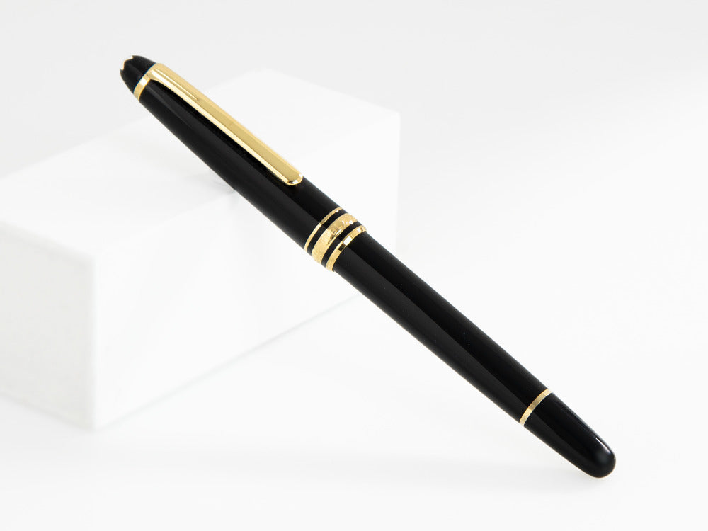Roller Montblanc Meisterstück Classique, Adornos en oro, Negro, 132457